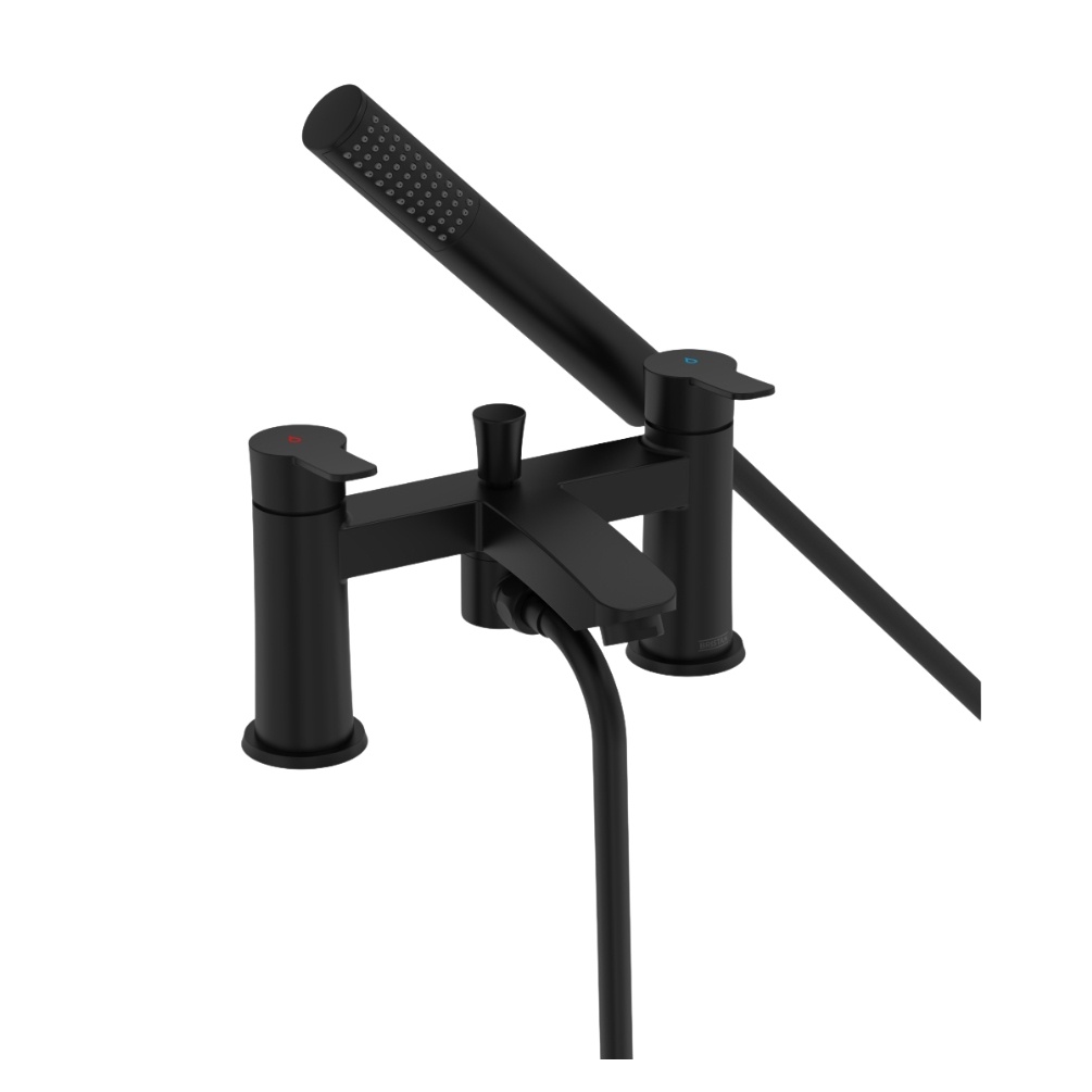 Cut out image of the Bristan Appeal Black Deck Mounted Bath Shower Mixer